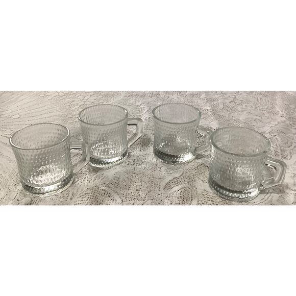 Iittala OIVA TOIKKA Kastehelmi Vintage Cups Clear Set of 4 - Picture 1 of 8